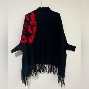 Keyingyi Gorgeous Cashmere Blend Pocho. Pristine Condition. Size L.